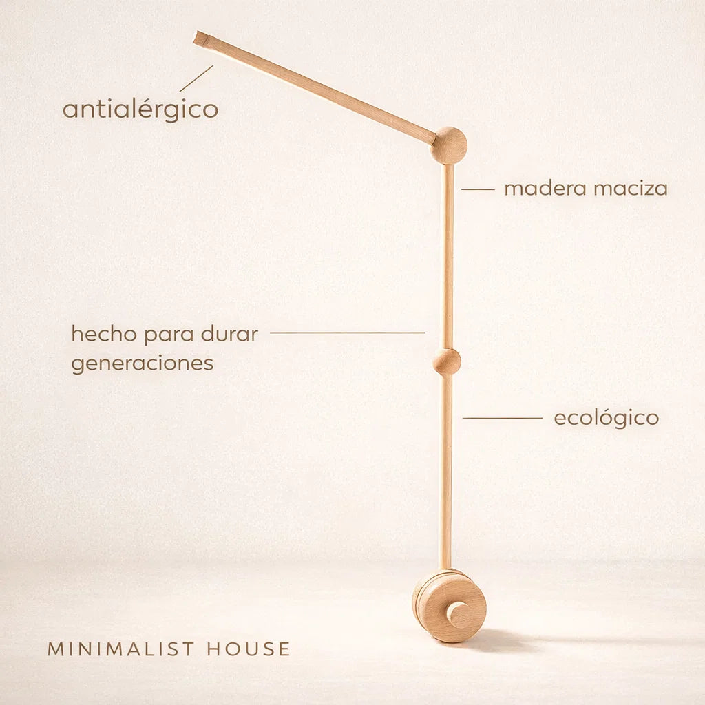 Móvil para Cuna de Madera Natural - Minimalist House Shop