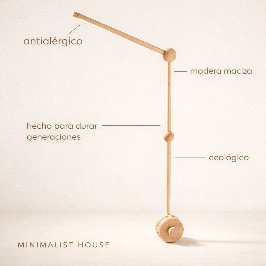 Móvil para Cuna de Madera Natural - Minimalist House Shop