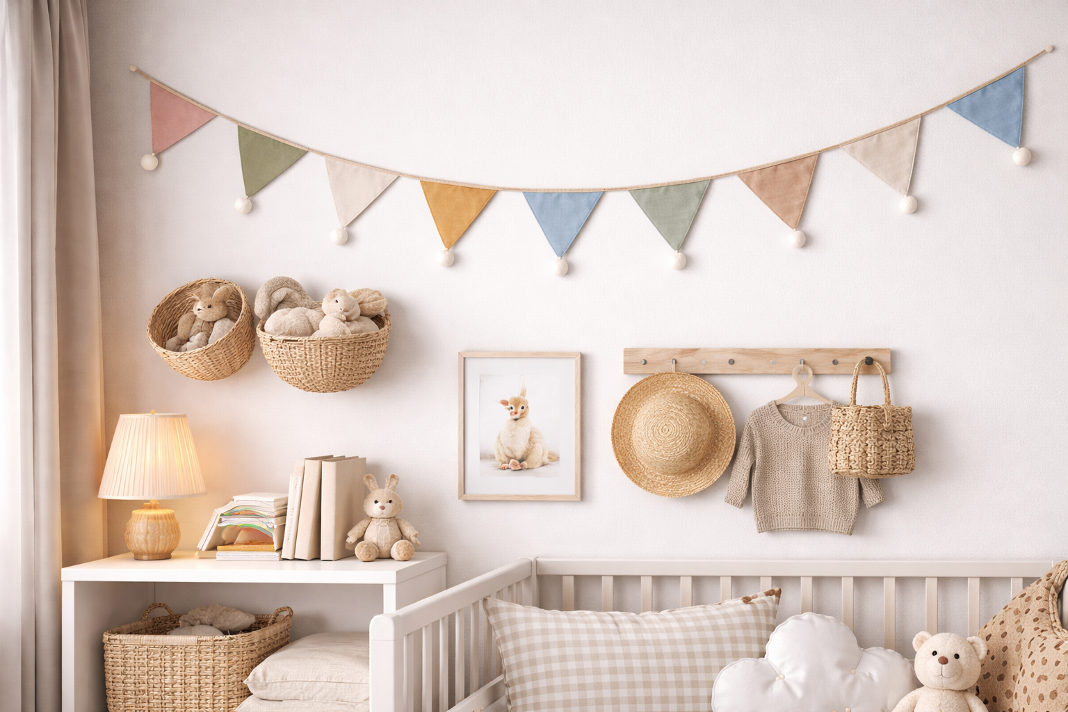 Bandeirola Decorativa Infantil em Tecido – 2,6 m - Minimalist House Shop