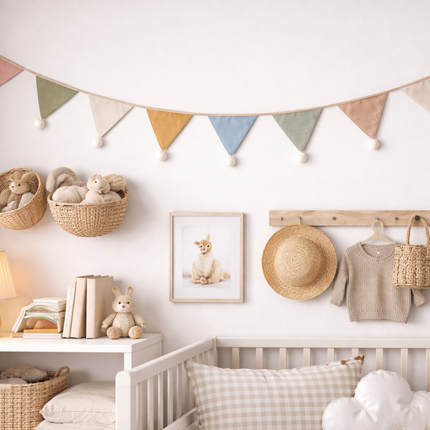 Bandeirola Decorativa Infantil em Tecido – 2,6 m - Minimalist House Shop