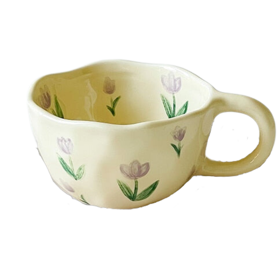 Taza de Cerámica Tulipán púrpura