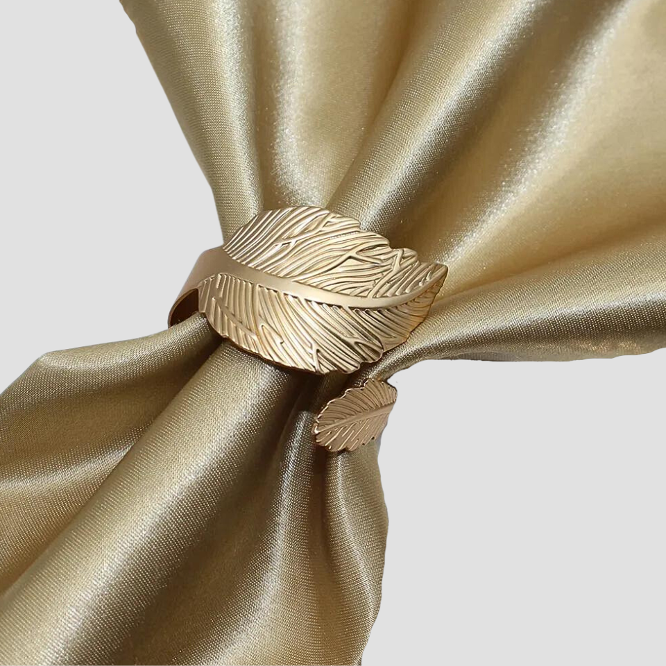Anillos para Servilletas en Forma de Hoja – Set de 12 Piezas - Minimalist House Shop