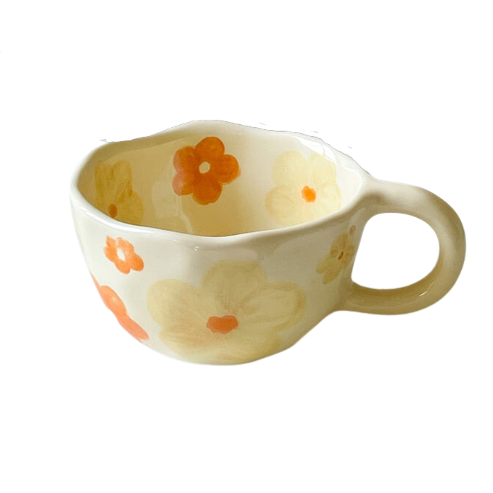 Taza de Cerámica Margarita amarilla - Minimalist House Shop
