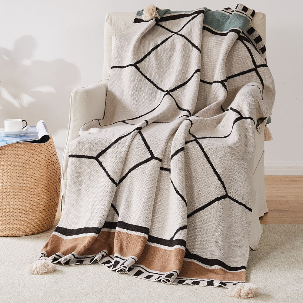 Manta a Cuadros Bohemia – Macia y Confortable - Minimalist House Shop