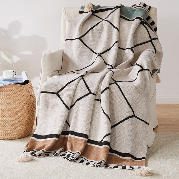Manta a Cuadros Bohemia – Macia y Confortable - Minimalist House Shop