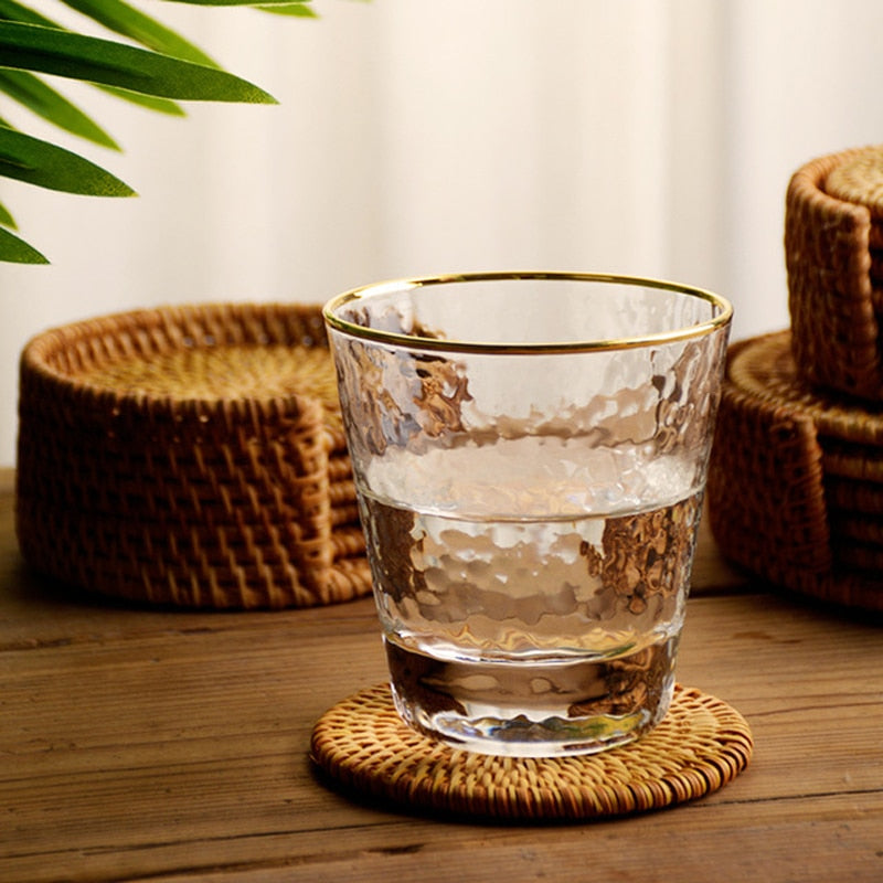 Posavasos de Ratán – Juego de 6 Piezas con Soporte - Minimalist House Shop