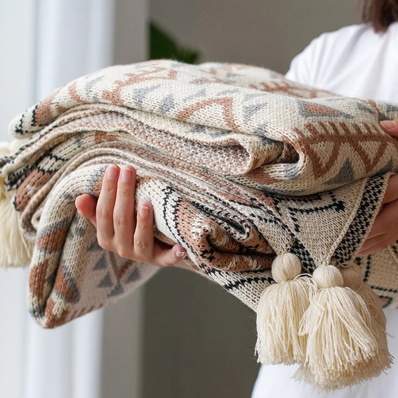 Manta a Cuadros Bohemia – Macia y Confortable