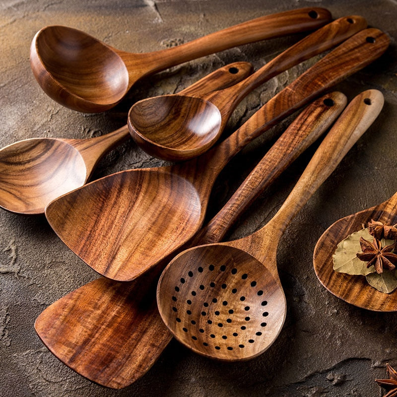 Juego de Utensilios de Cocina Tailandés – 7 piezas - Minimalist House Shop