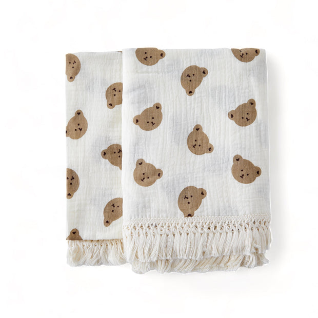 Manta de Muselina para Bebé Recién Nacido – Osito