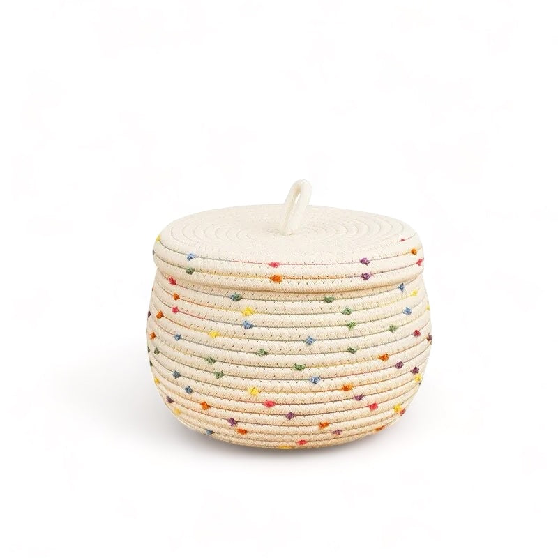 Cesta Organizadora con Tapa – Lunares - Minimalist House Shop