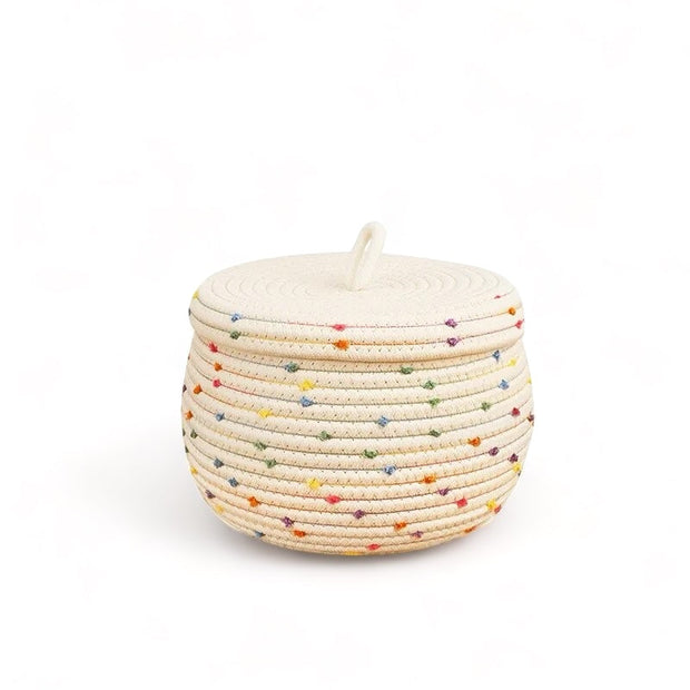 Cesta Organizadora con Tapa – Lunares 