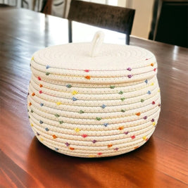 Cesta Organizadora con Tapa – Lunares