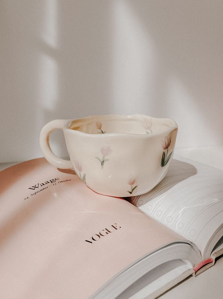 Taza de Cerámica Tulipán púrpura