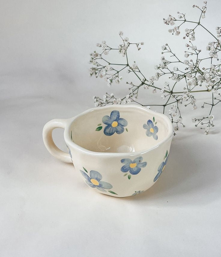 Taza de Cerámica  Margarita Azul - Minimalist House Shop