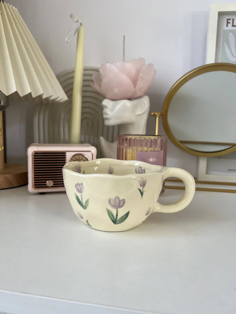 Taza de Cerámica Tulipán púrpura