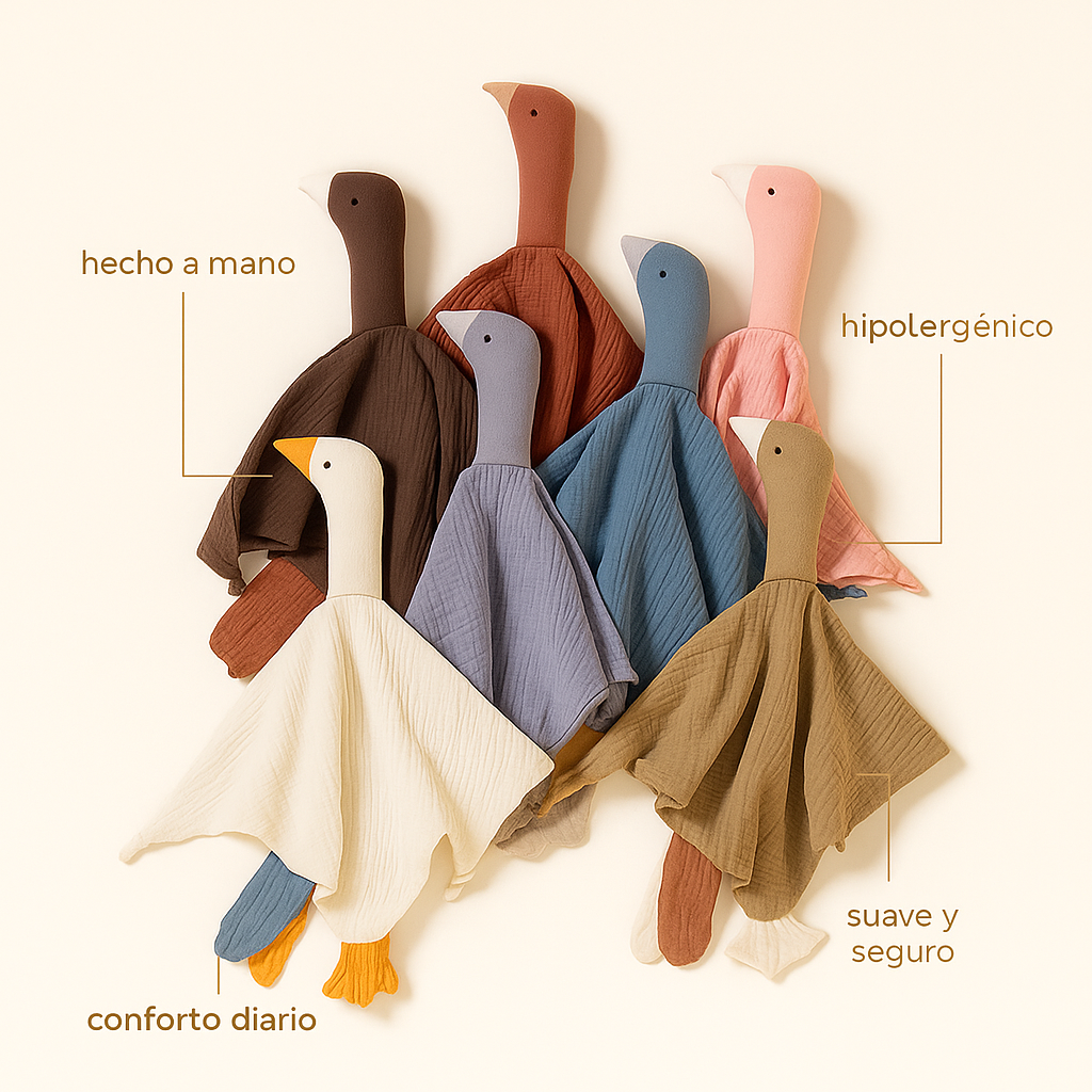 Toalla Naninha Calmante de Diseño Animado – Ganso - Minimalist House Shop
