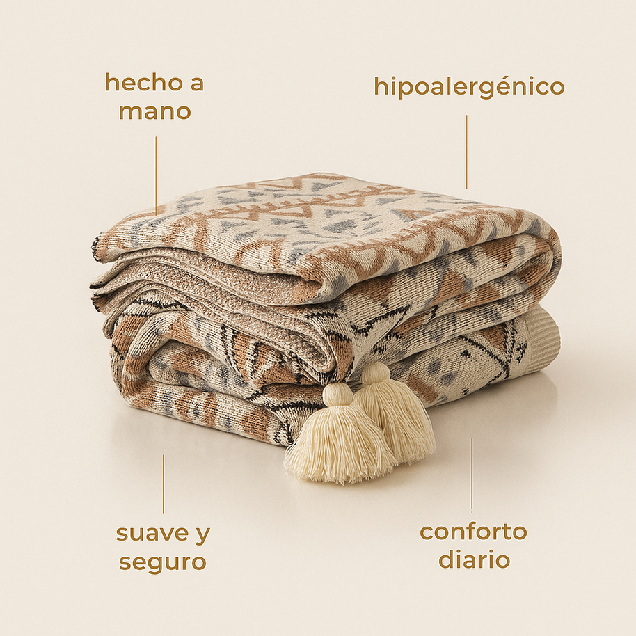 Manta a Cuadros Bohemia – Macia y Confortable