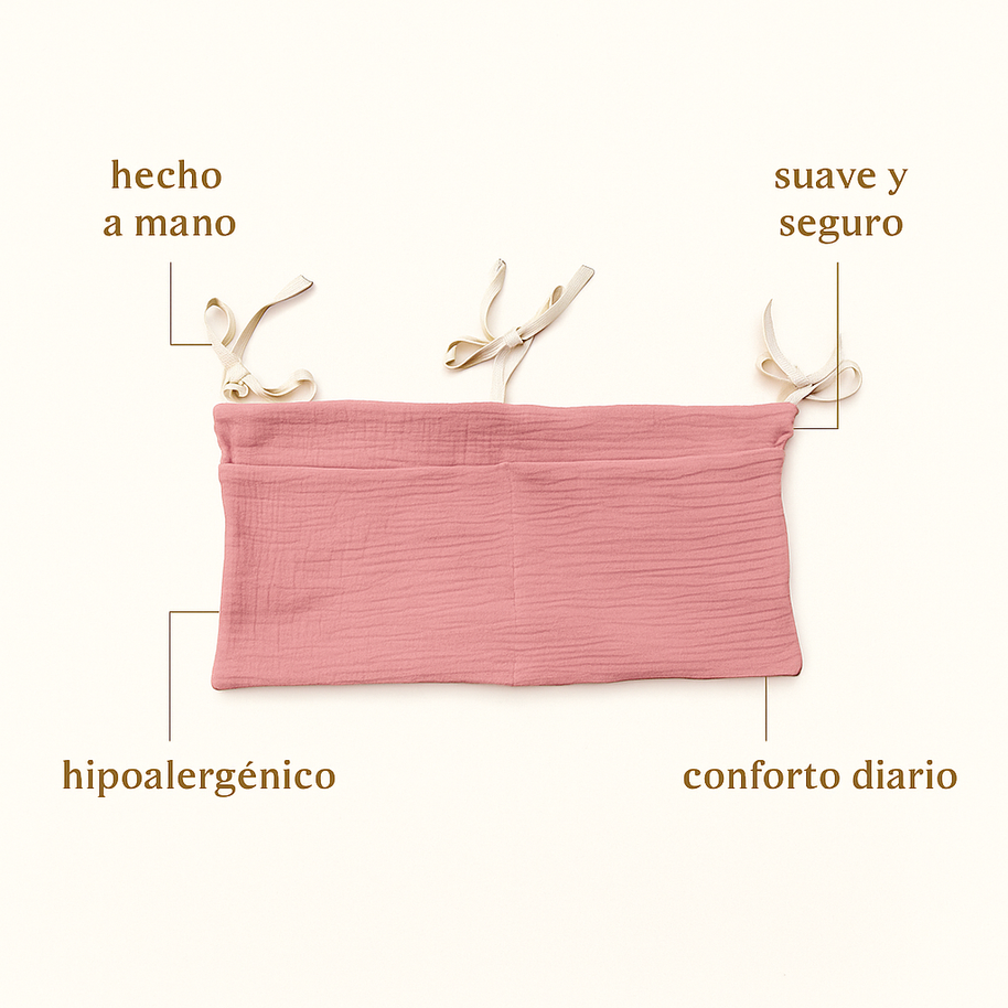 Organizador de Cuna en Algodón – Colores Lisos 