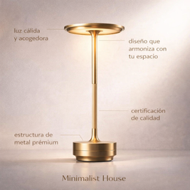 Lâmpada Midnight da Minimalist House Shop, luminária dourada minimalista com luz ajustável e design elegante para decoração moderna