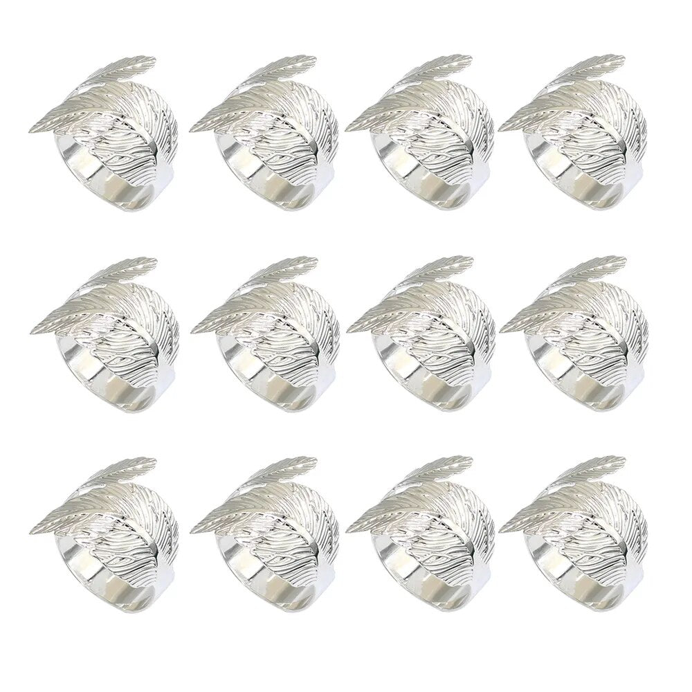 Anillos para Servilletas en Forma de Hoja – Set de 12 Piezas - Minimalist House Shop