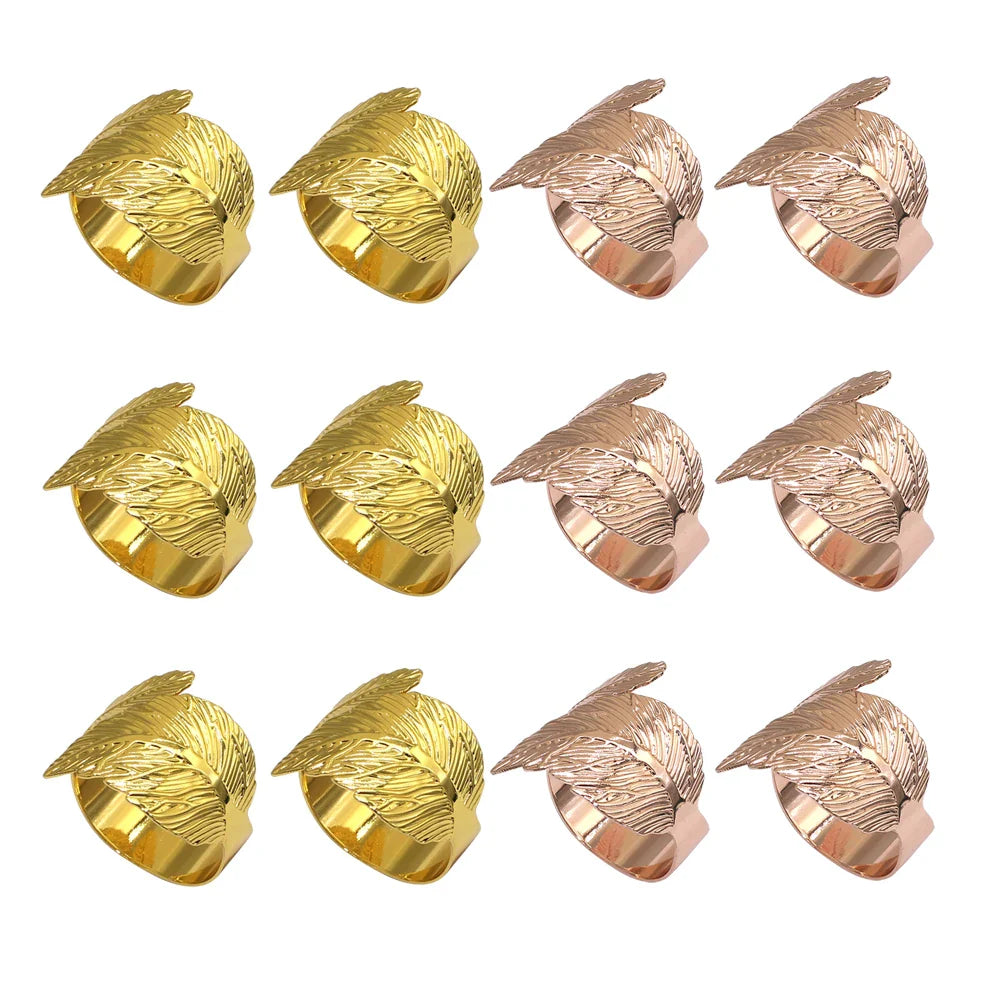 Anillos para Servilletas en Forma de Hoja – Set de 12 Piezas - Minimalist House Shop
