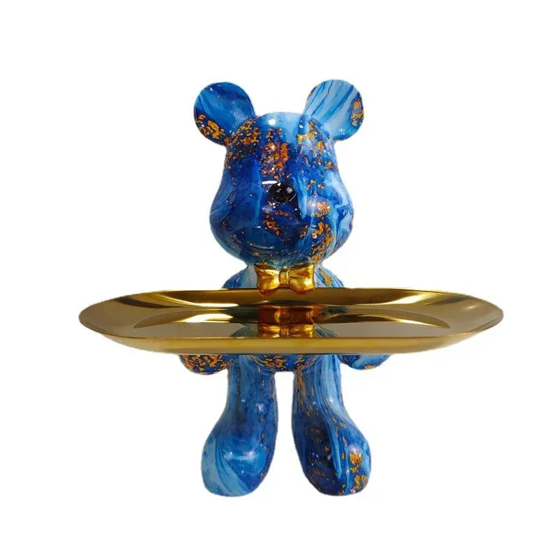 Estatueta decorativa de urso com estilo graffiti, da coleção Graffiti BearBri da Minimalist House Shop, em destaque na imagem.