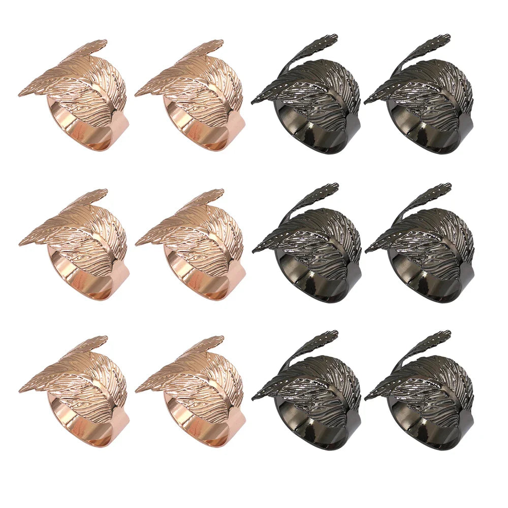 Anillos para Servilletas en Forma de Hoja – Set de 12 Piezas - Minimalist House Shop