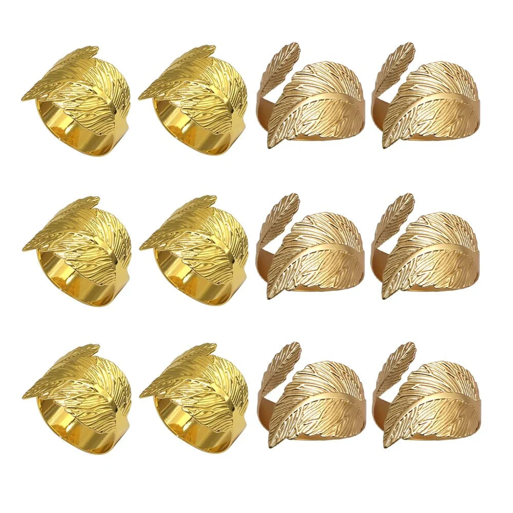 Anillos para Servilletas en Forma de Hoja – Set de 12 Piezas - Minimalist House Shop