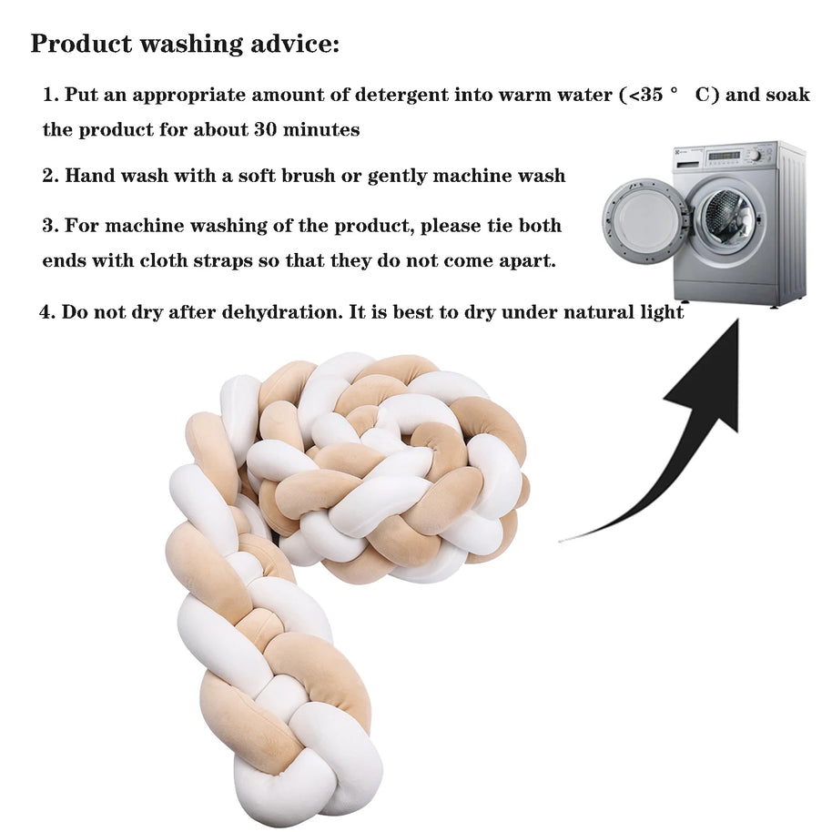 Protector Trenzado para Cuna – Algodón Suave 1M/2M/3M/3.6M - Minimalist House Shop