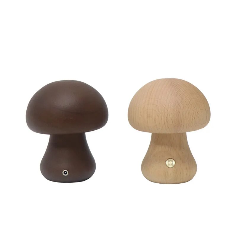 Luminaria de Mesa Cogumelo de Madera - Minimalist House Shop