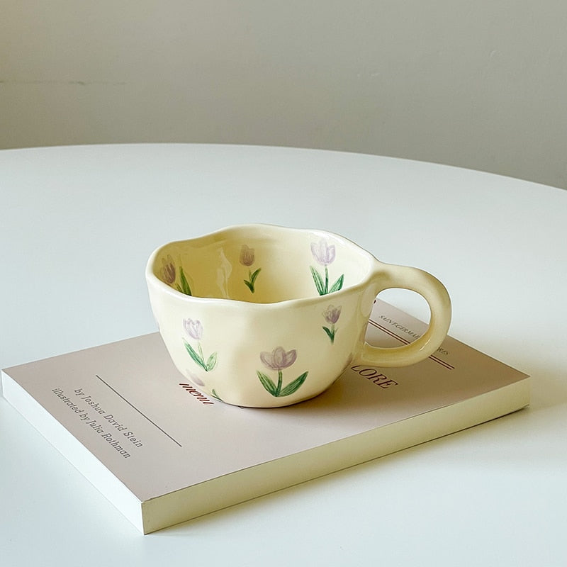 Taza de Cerámica Tulipán púrpura