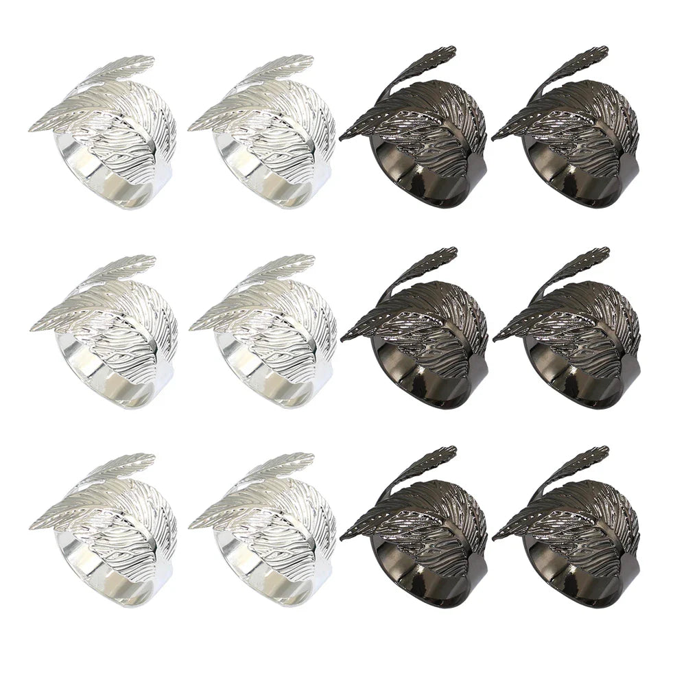 Anillos para Servilletas en Forma de Hoja – Set de 12 Piezas - Minimalist House Shop