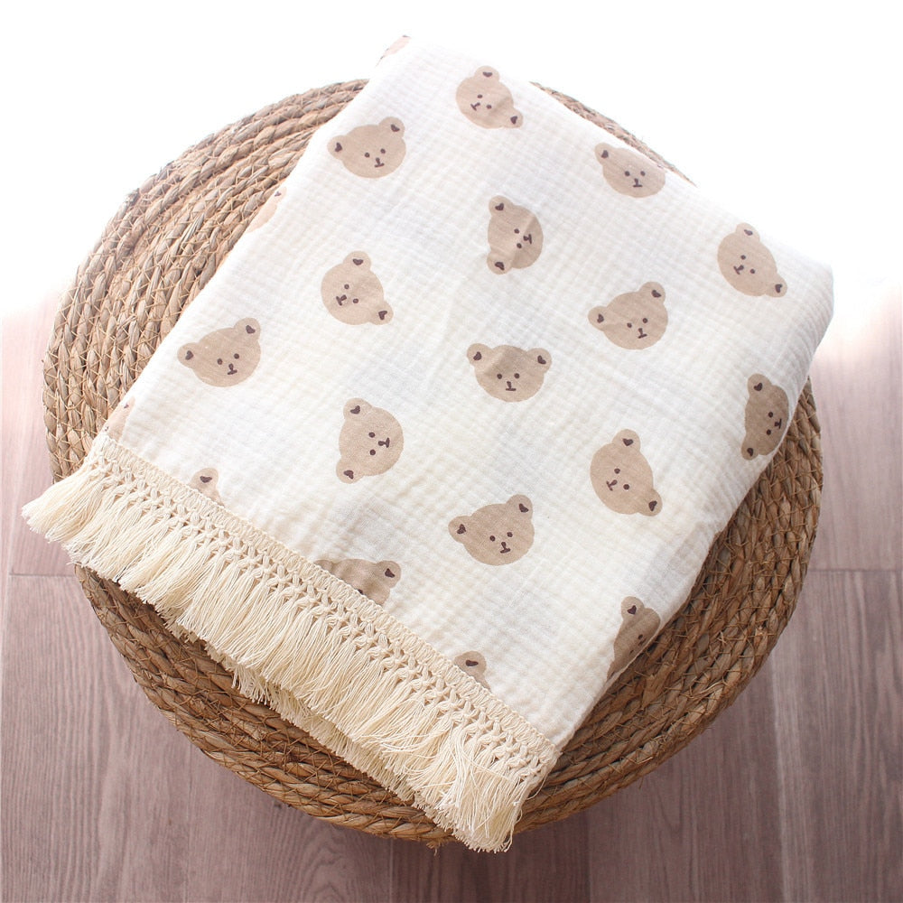 Manta de Muselina para Bebé Recién Nacido – Osito - Minimalist House Shop