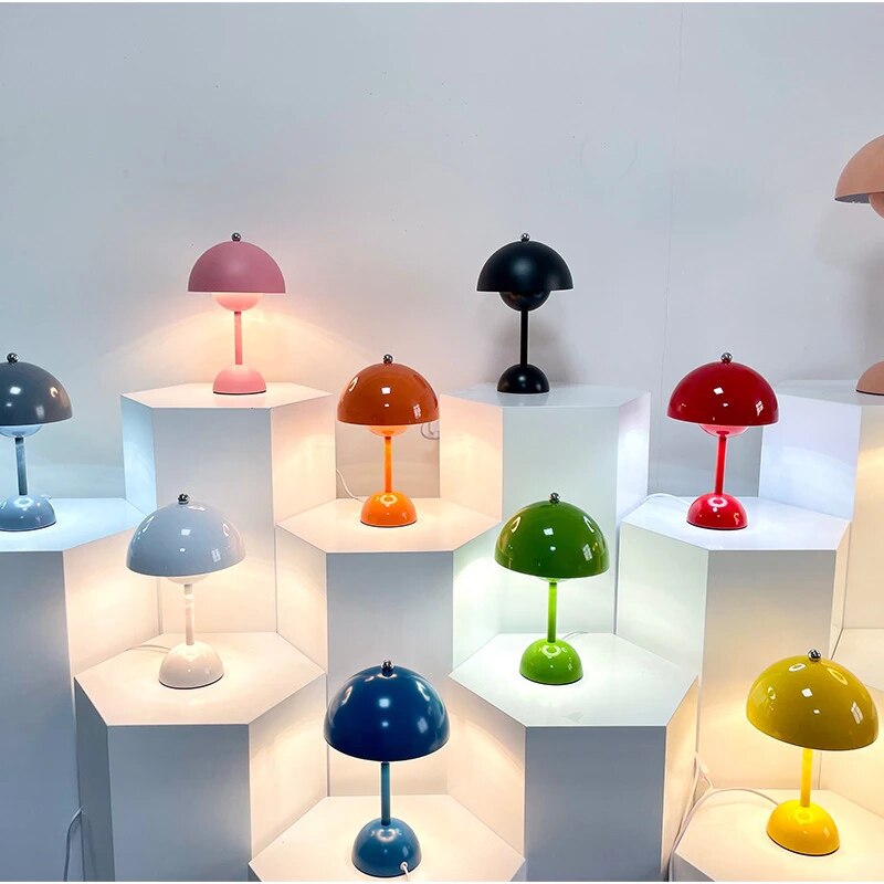 Lámpara Minimalista con Touch – Modelo Cogumelo - Minimalist House Shop
