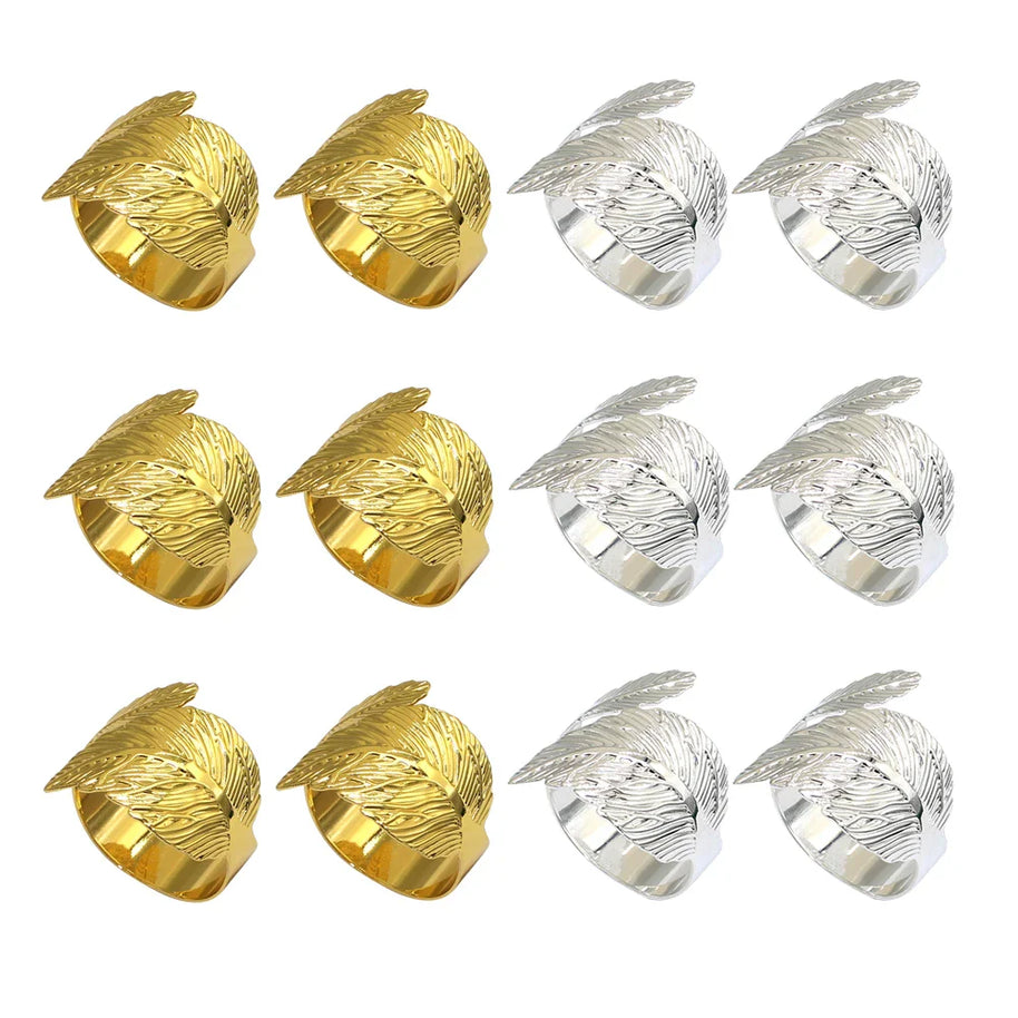 Anillos para Servilletas en Forma de Hoja – Set de 12 Piezas