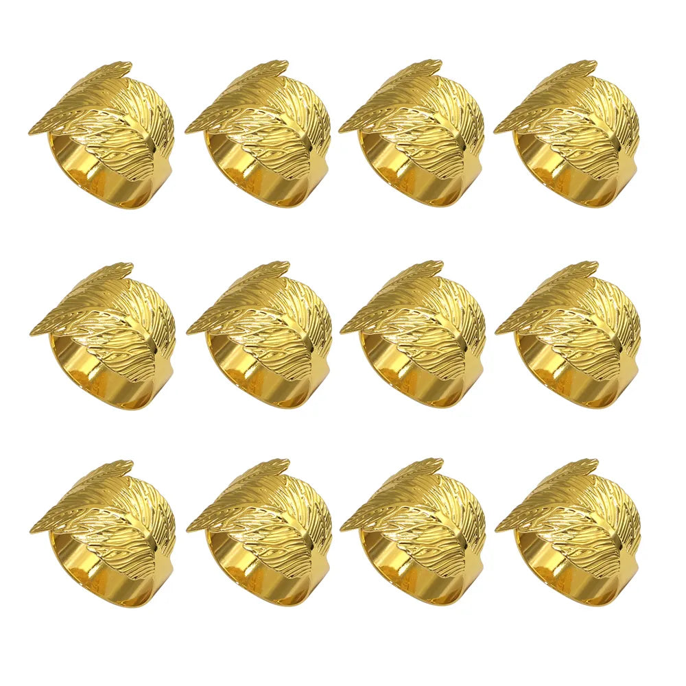 Anillos para Servilletas en Forma de Hoja – Set de 12 Piezas - Minimalist House Shop