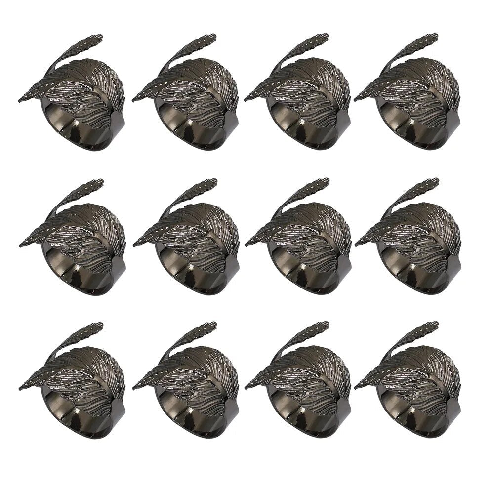 Anillos para Servilletas en Forma de Hoja – Set de 12 Piezas - Minimalist House Shop