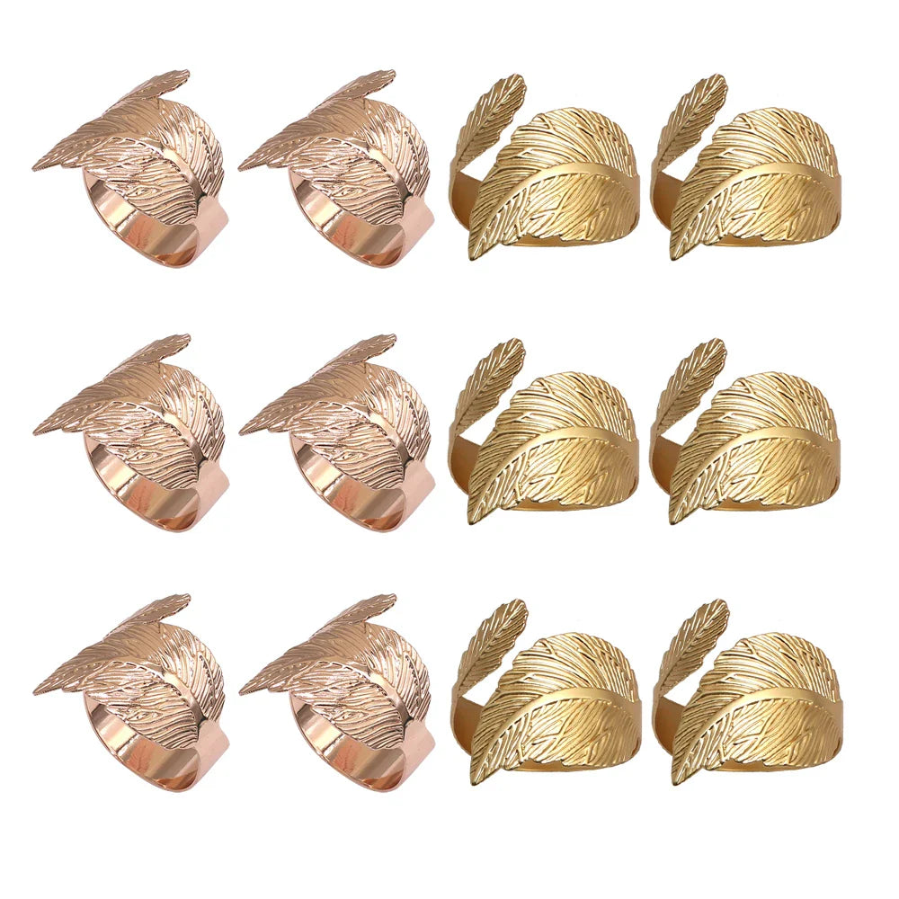 Anillos para Servilletas en Forma de Hoja – Set de 12 Piezas - Minimalist House Shop
