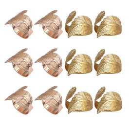 Anillos para Servilletas en Forma de Hoja – Set de 12 Piezas
