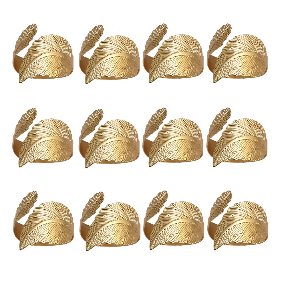 Anillos para Servilletas en Forma de Hoja – Set de 12 Piezas - Minimalist House Shop