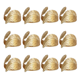 Anillos para Servilletas en Forma de Hoja – Set de 12 Piezas