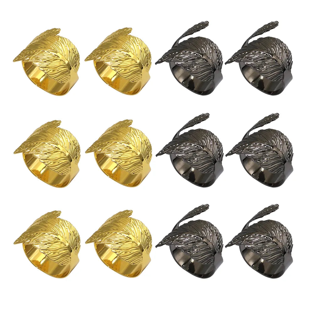Anillos para Servilletas en Forma de Hoja – Set de 12 Piezas - Minimalist House Shop