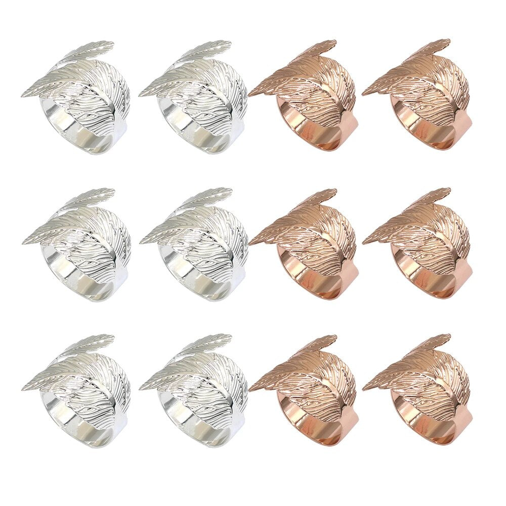 Anillos para Servilletas en Forma de Hoja – Set de 12 Piezas