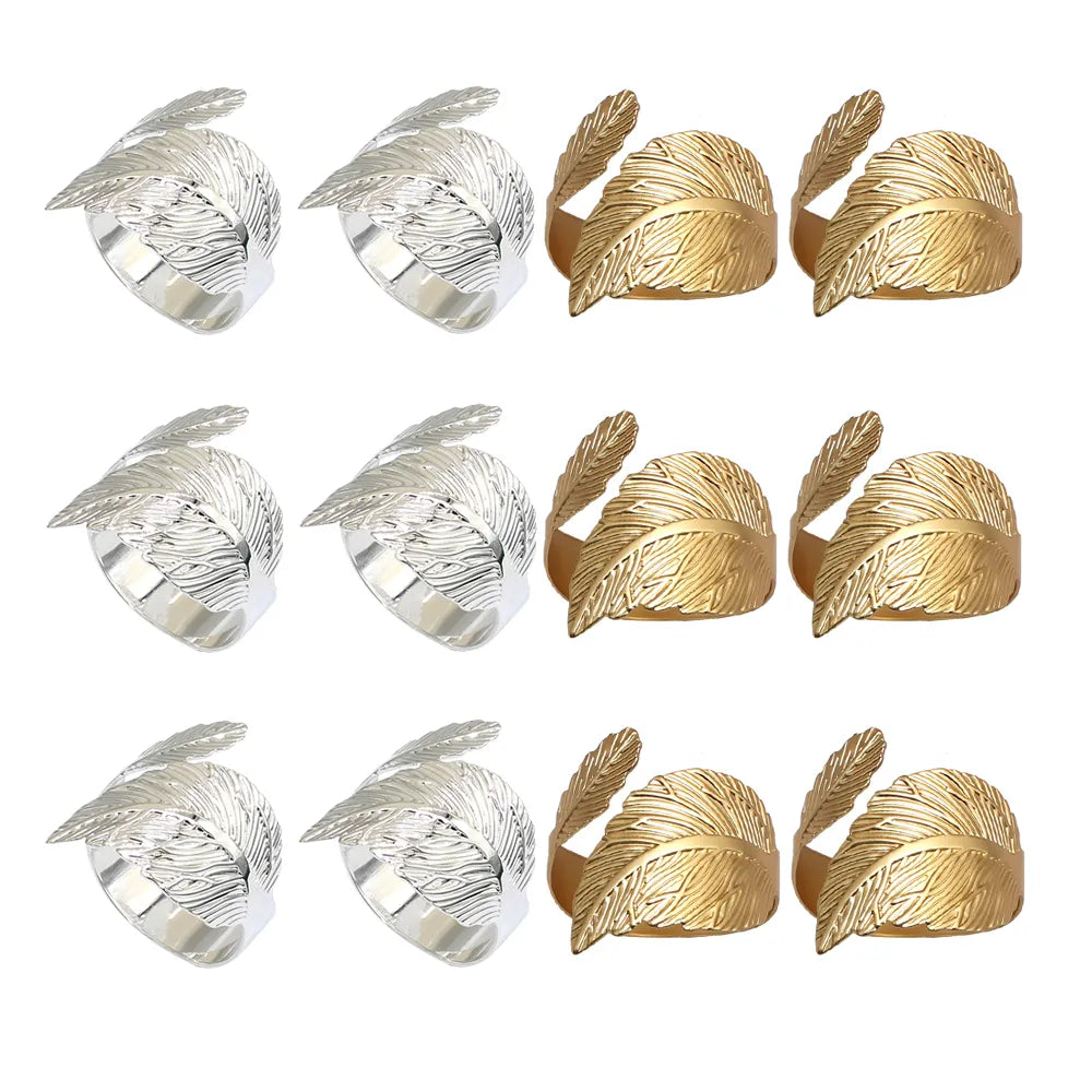 Anillos para Servilletas en Forma de Hoja – Set de 12 Piezas - Minimalist House Shop