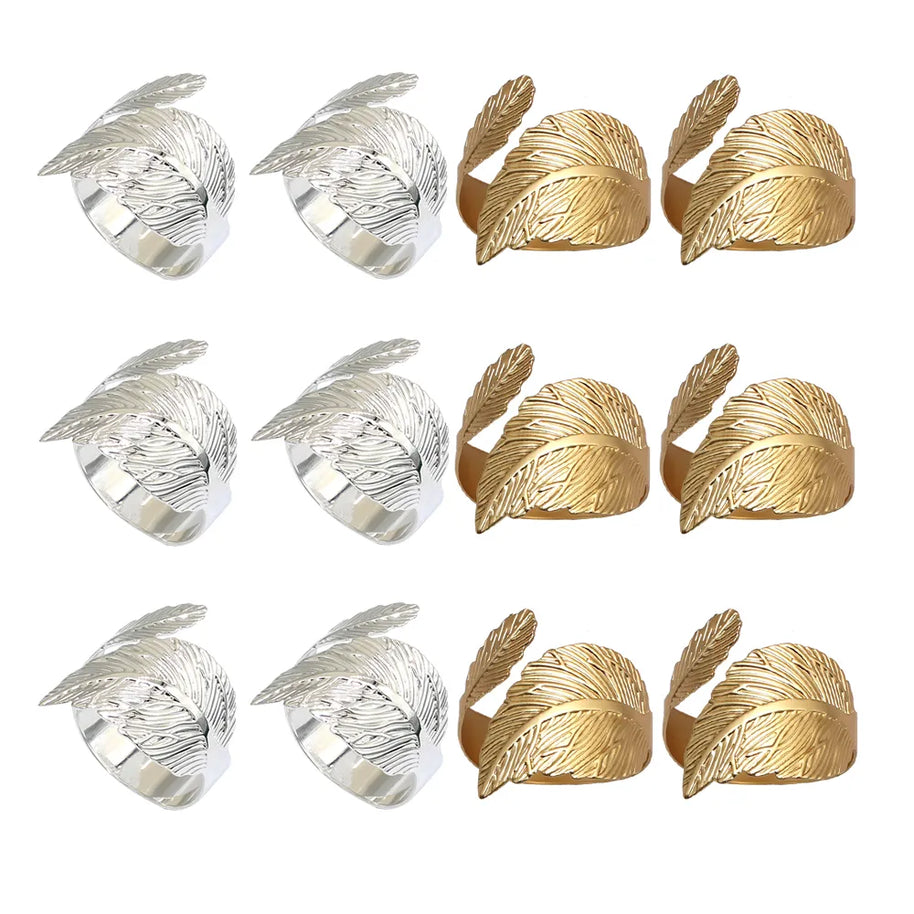 Anillos para Servilletas en Forma de Hoja – Set de 12 Piezas