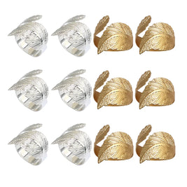 Anillos para Servilletas en Forma de Hoja – Set de 12 Piezas
