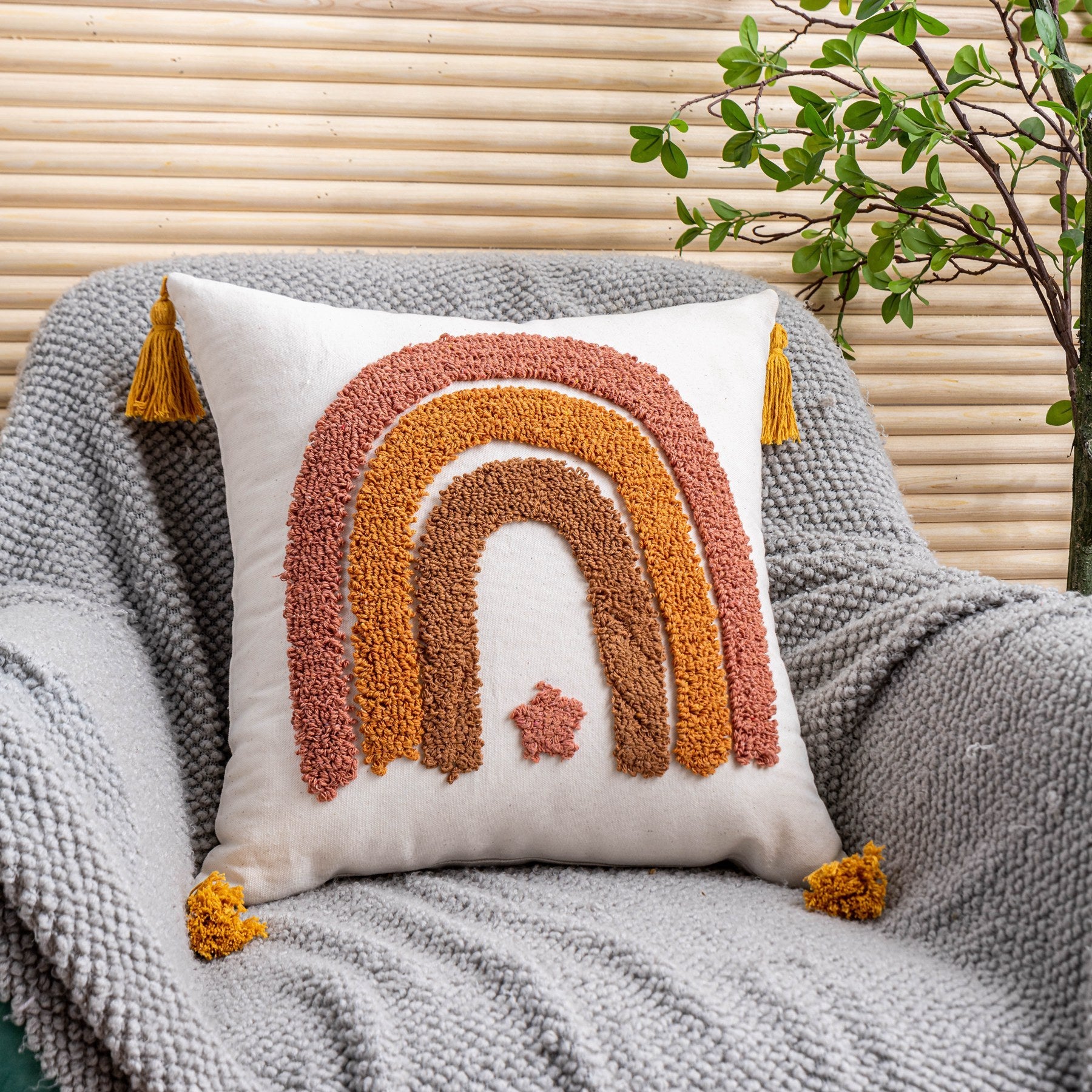 Funda de Cojín – Bohemia Rainbow Kids - Minimalist House Shop
