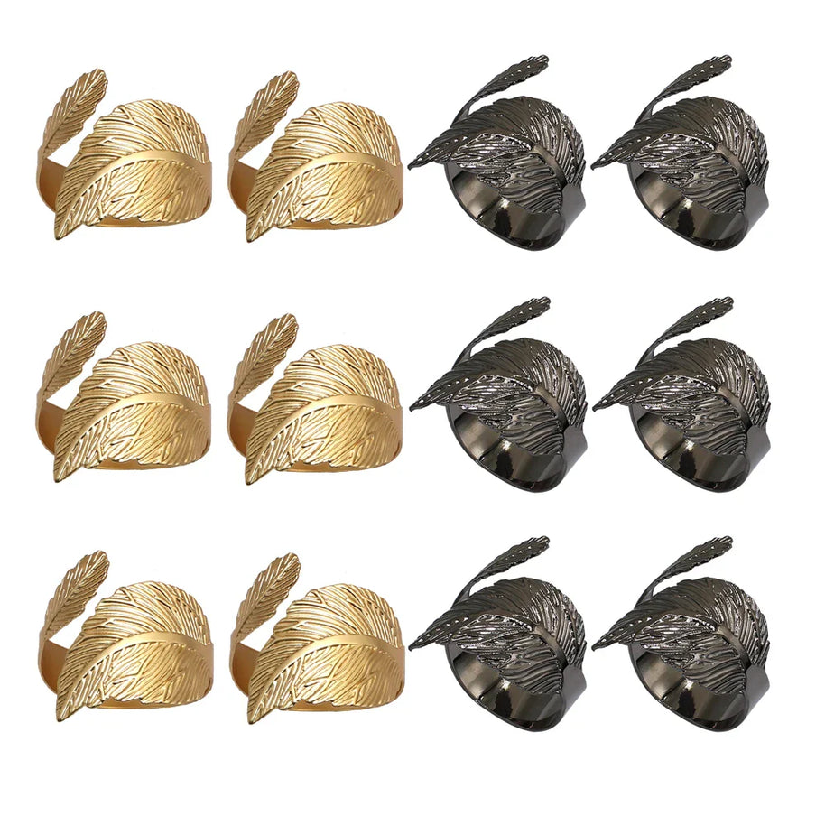 Anillos para Servilletas en Forma de Hoja – Set de 12 Piezas