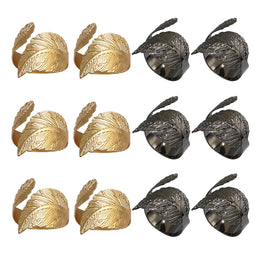 Anillos para Servilletas en Forma de Hoja – Set de 12 Piezas