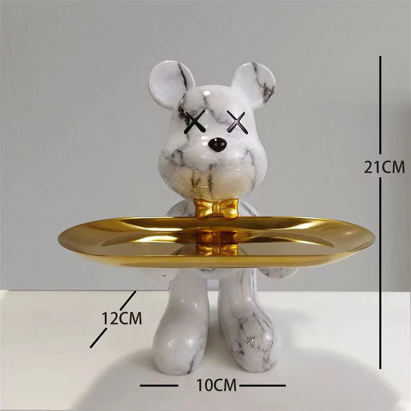 Estatueta decorativa de urso graffiti da Graffiti BearBri, estilo minimalista, feita em material resistente, ideal para decoração moderna.